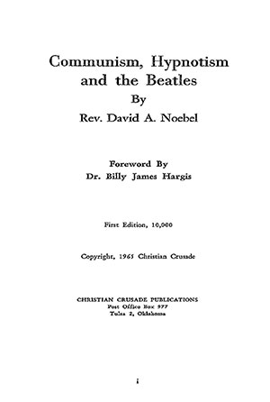 COMMUNISM, HYPNOTISM AND THE BEATLES - титульный лист