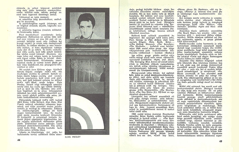 Юри Лина. Размеры эпохи ритма. Журнал Ноорус (Таллин) № 4 за апрель 1973 года, страницы 44-45 (на эстонском языке)